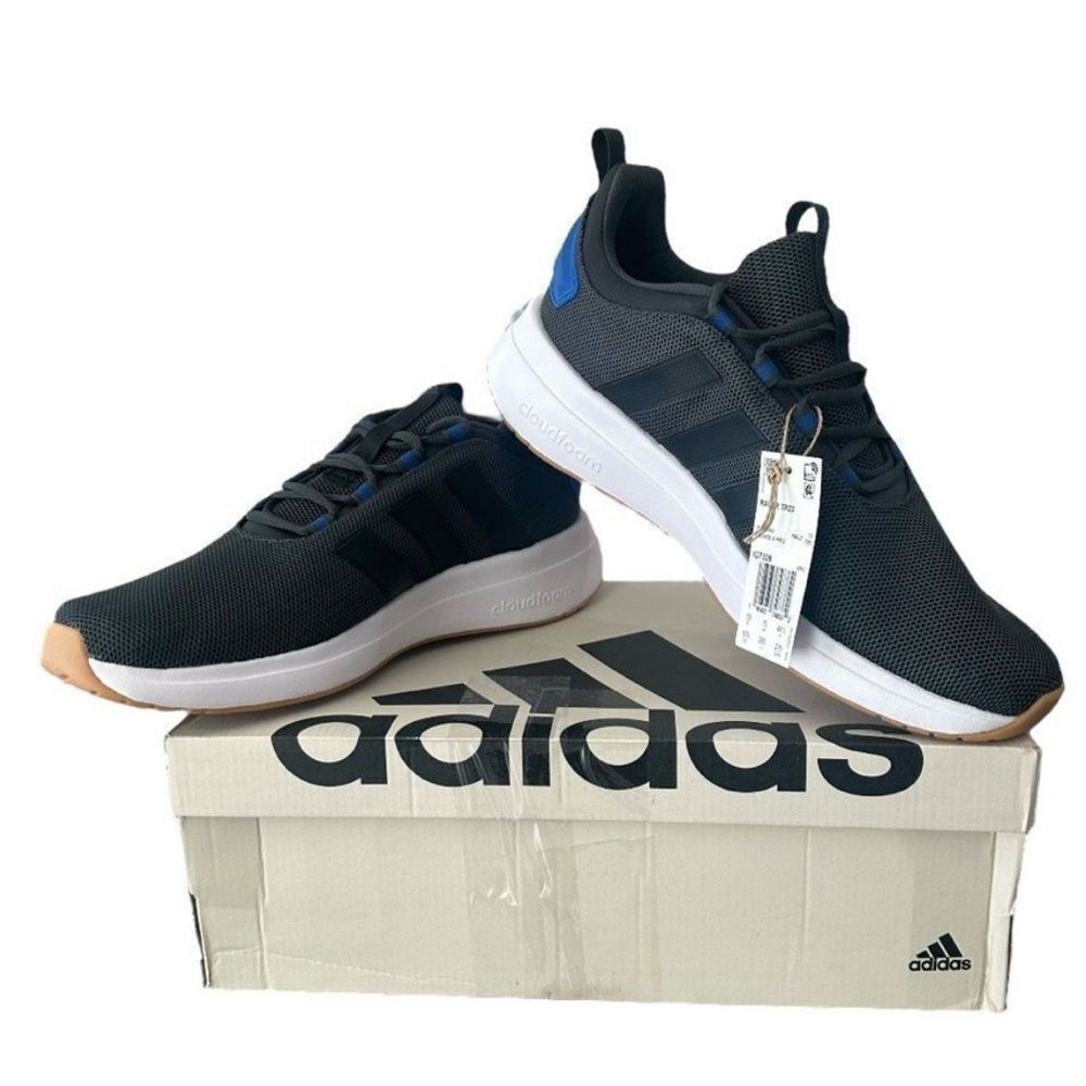 Adidas Racer TR23 Cloudfoam Men's Running Shoes Carbon Black Blue 10.5 IG7328